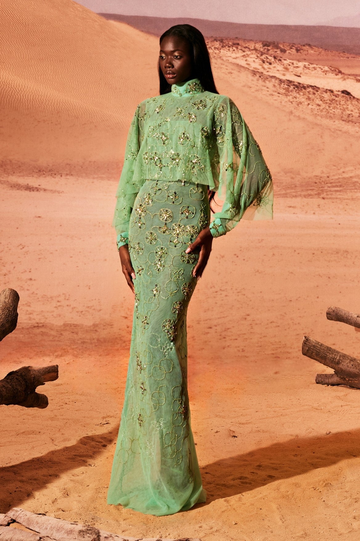 Strapless Gown with Short Cape