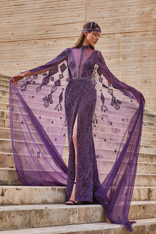 Purple Beaded Gown