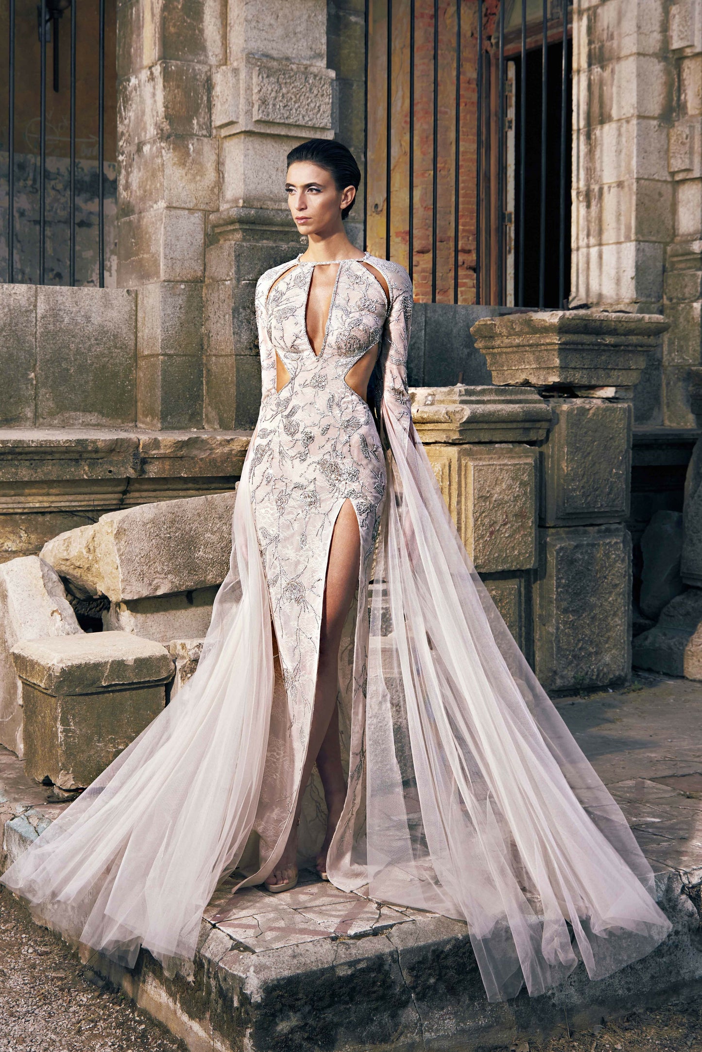 Birch Mermaid Cut Tulle Gown