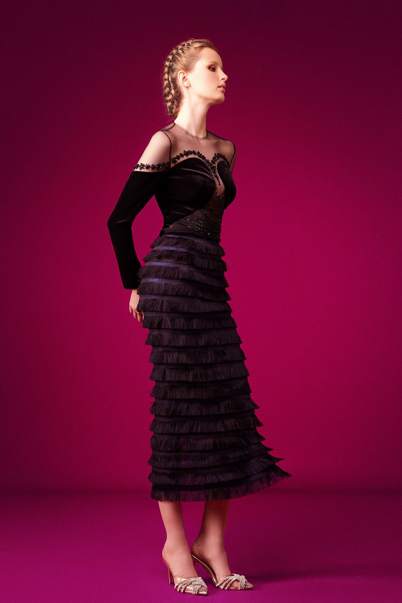Velvet Sweetheart Corset and Tiered Skirt
