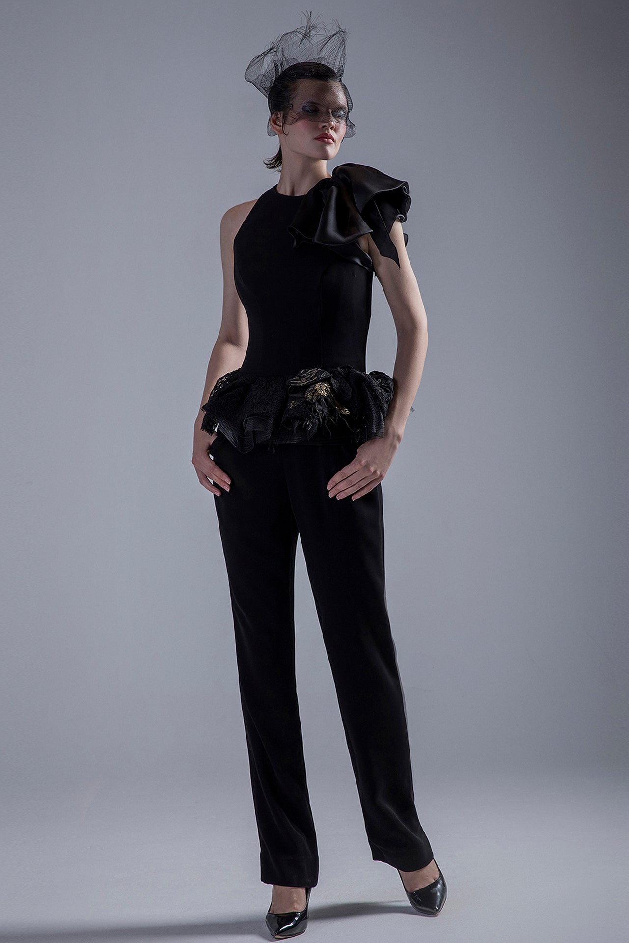 Black Peplum Top & Pants