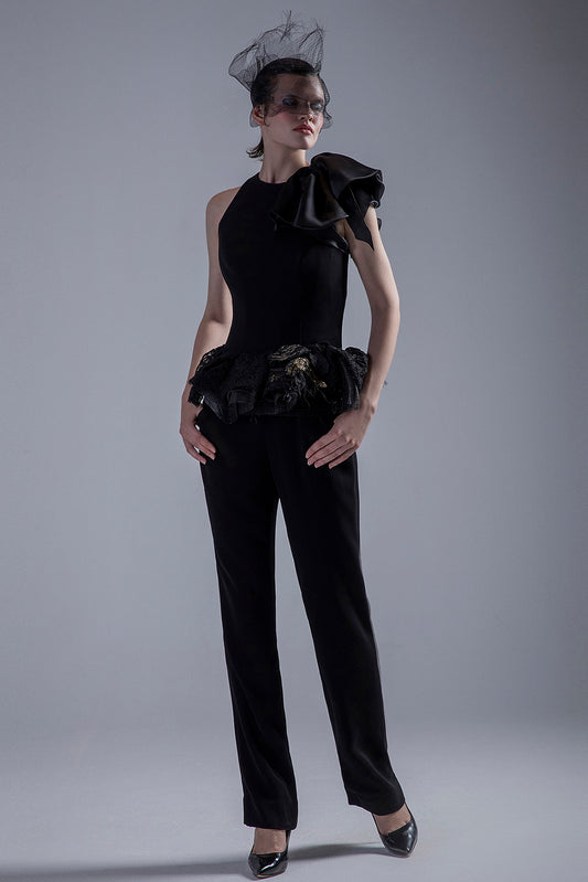 Black Peplum Top & Pants