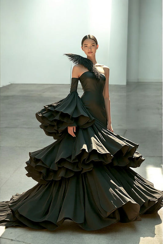 Tiered Ruffled Gown