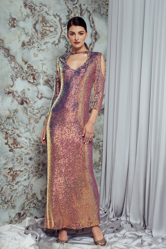 Mila Sequin Cutout Gown