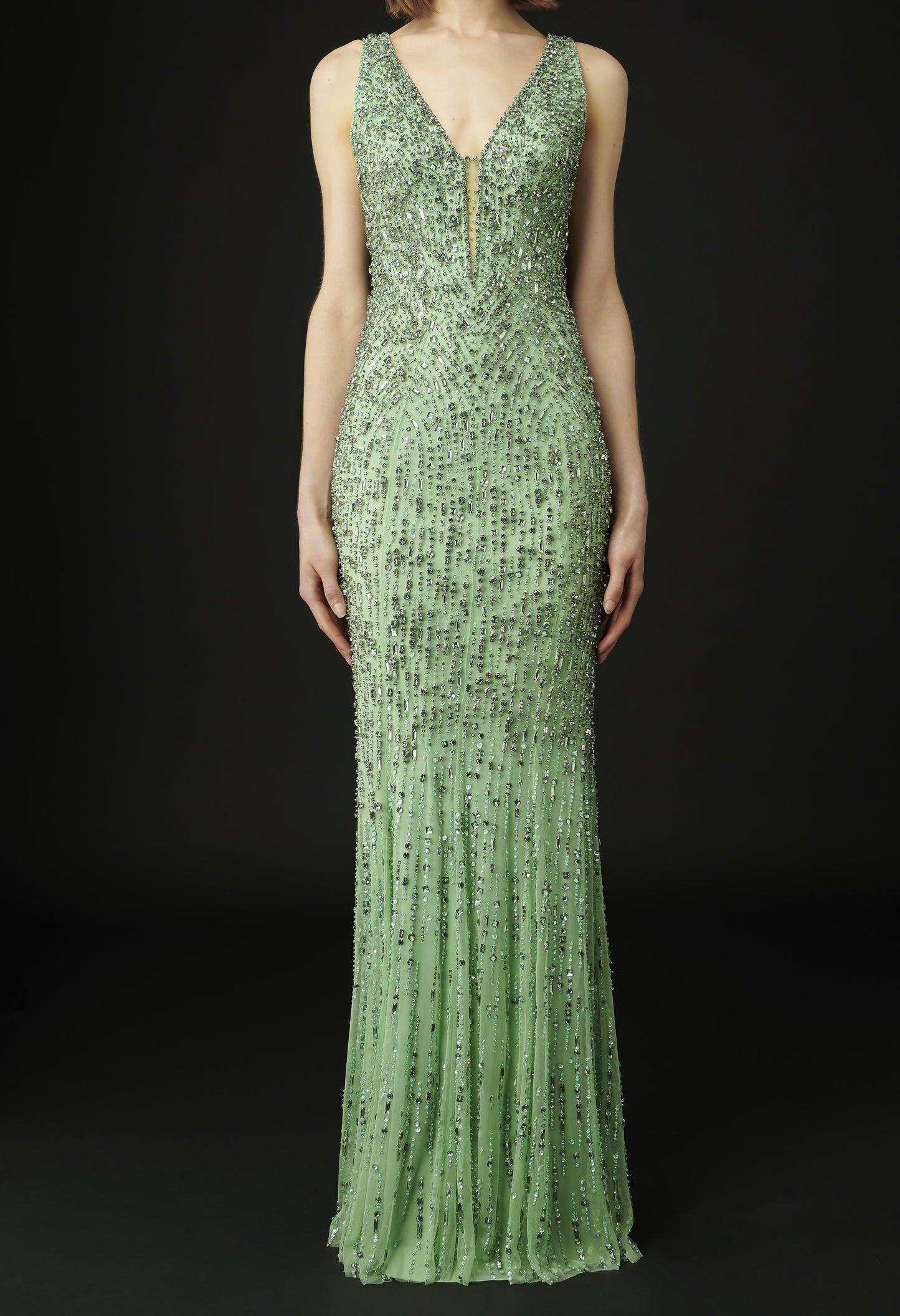 Libra Sleeveless Beaded Gown