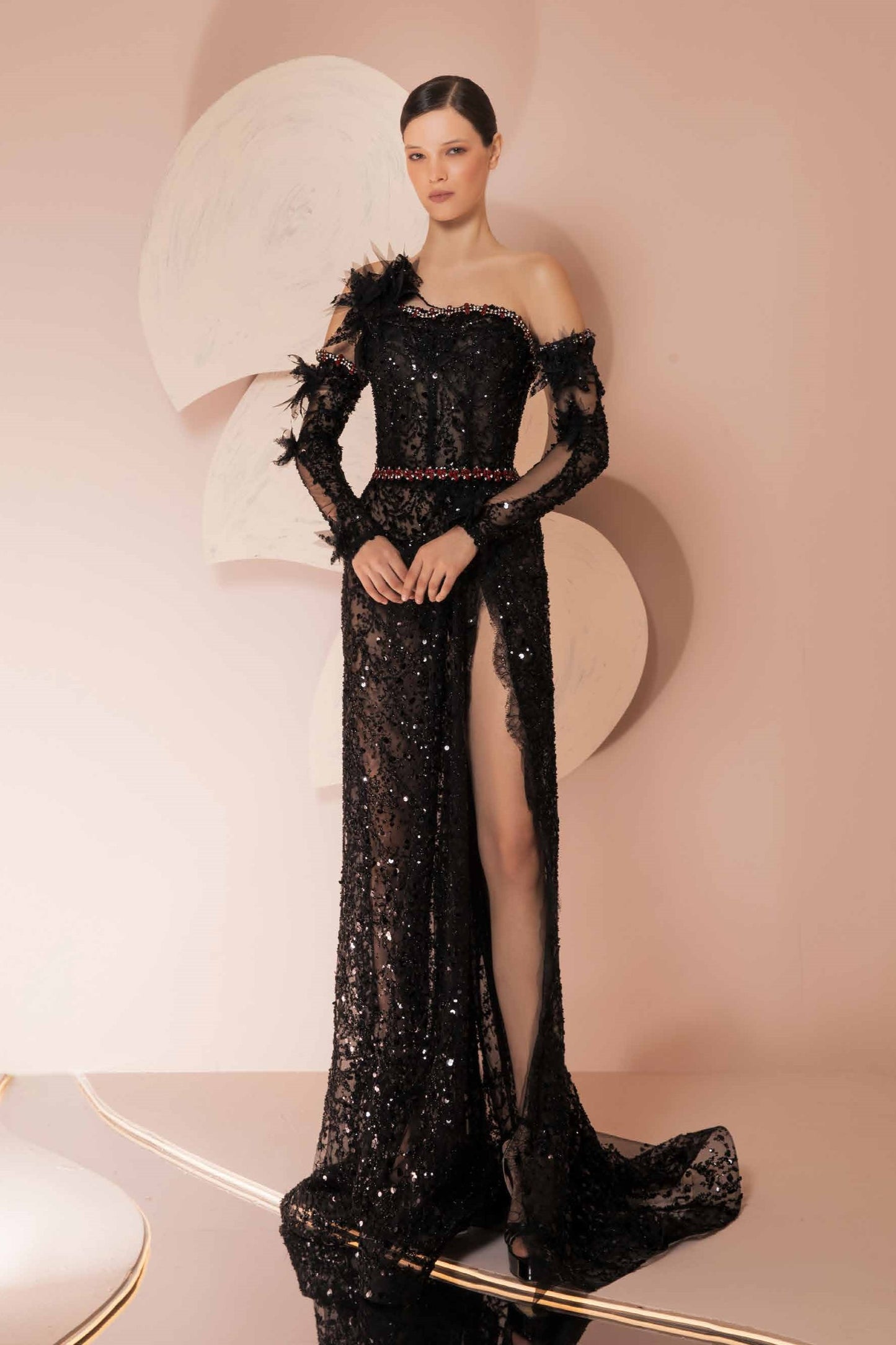 Dentelle Embroidered Gown