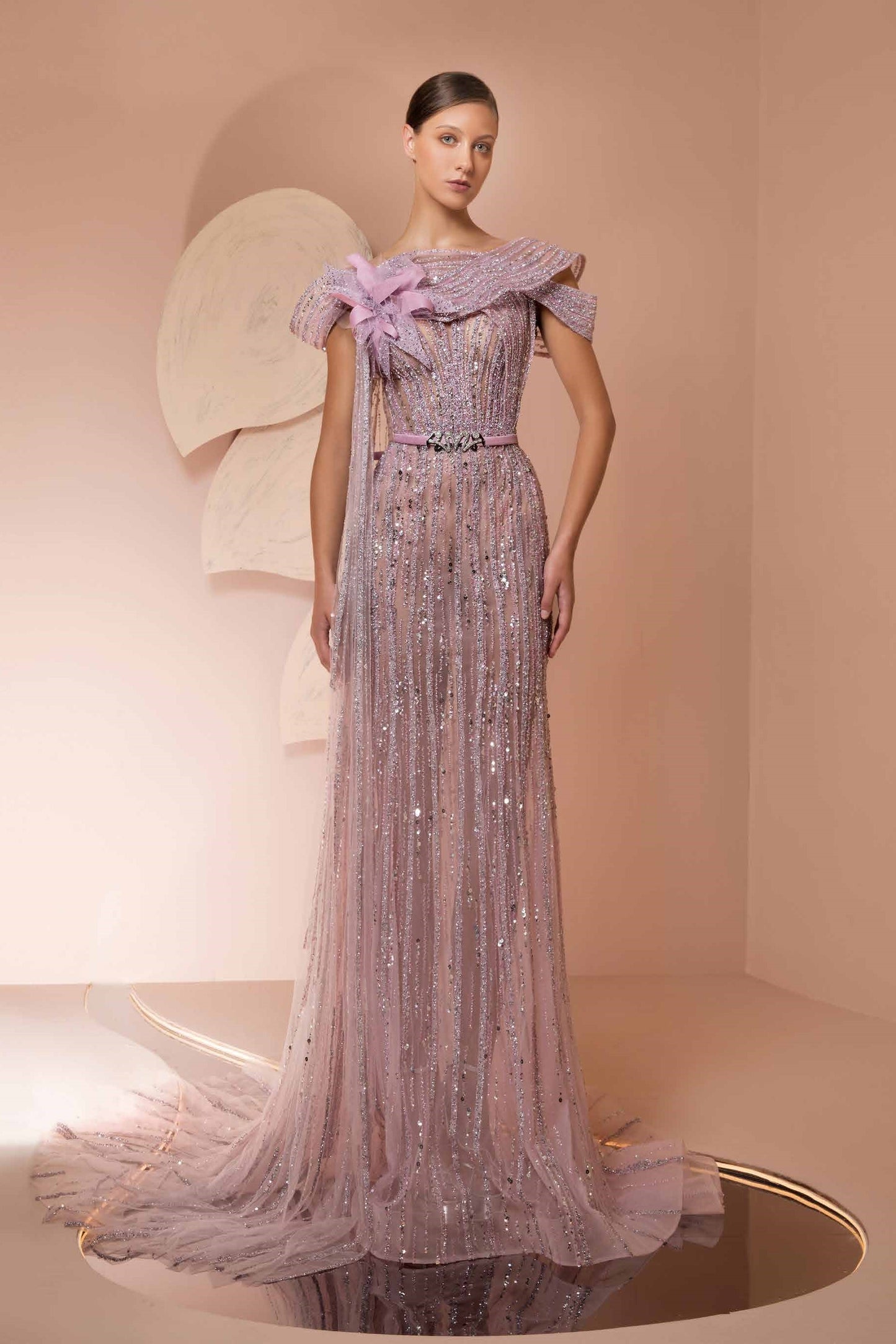 Fully-Beaded Gown