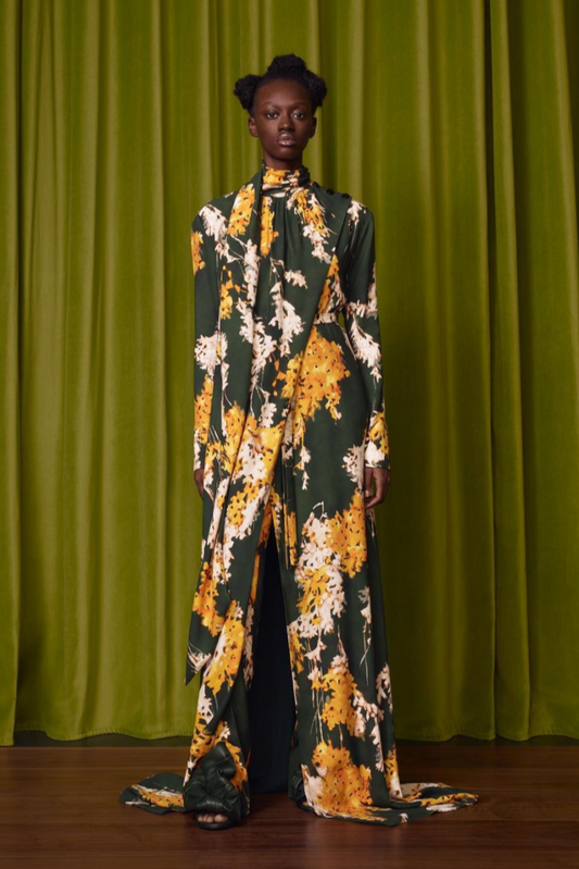 Asymmetric Print Dress