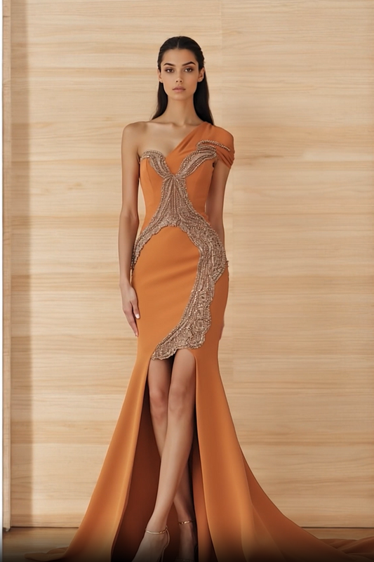 High-Low Cap Sleeved Gown