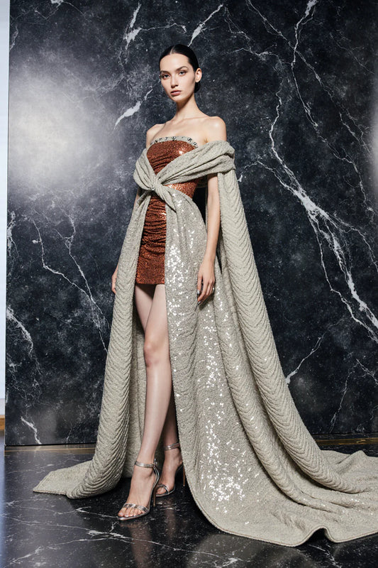 Strapless Overskirt Gown