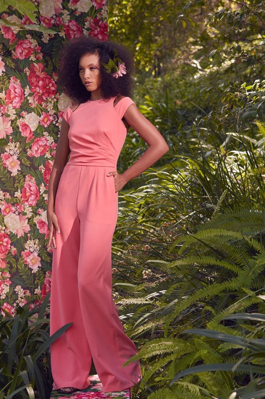 Cold Shoulder Crepe  Jumpsuit