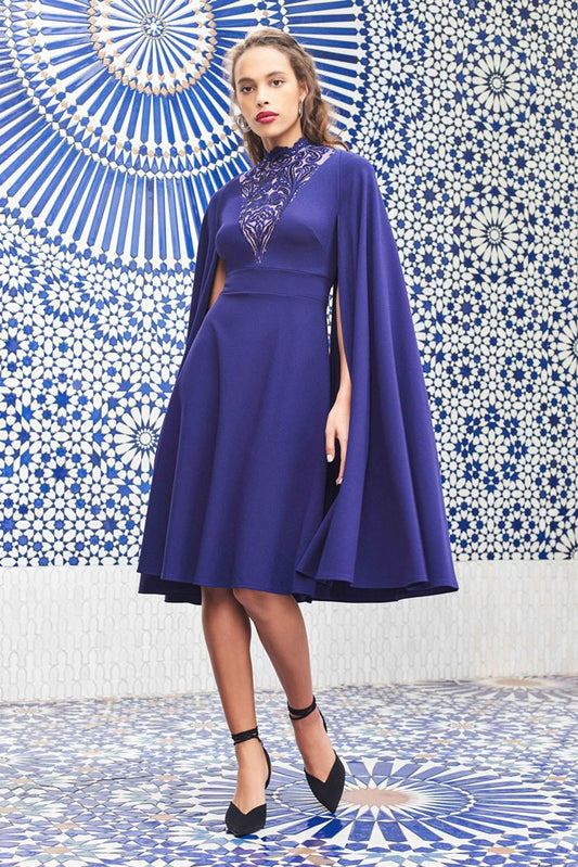 Cape Sleeve Cocktail Dress