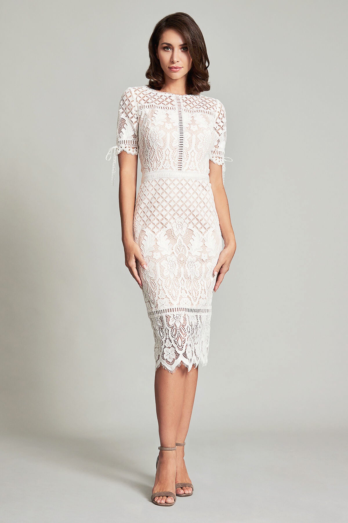 Bobek Lace Tea Length Dress
