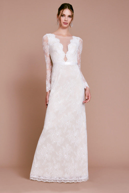Lenaya Chantilly Lace Long Sleeve Gown