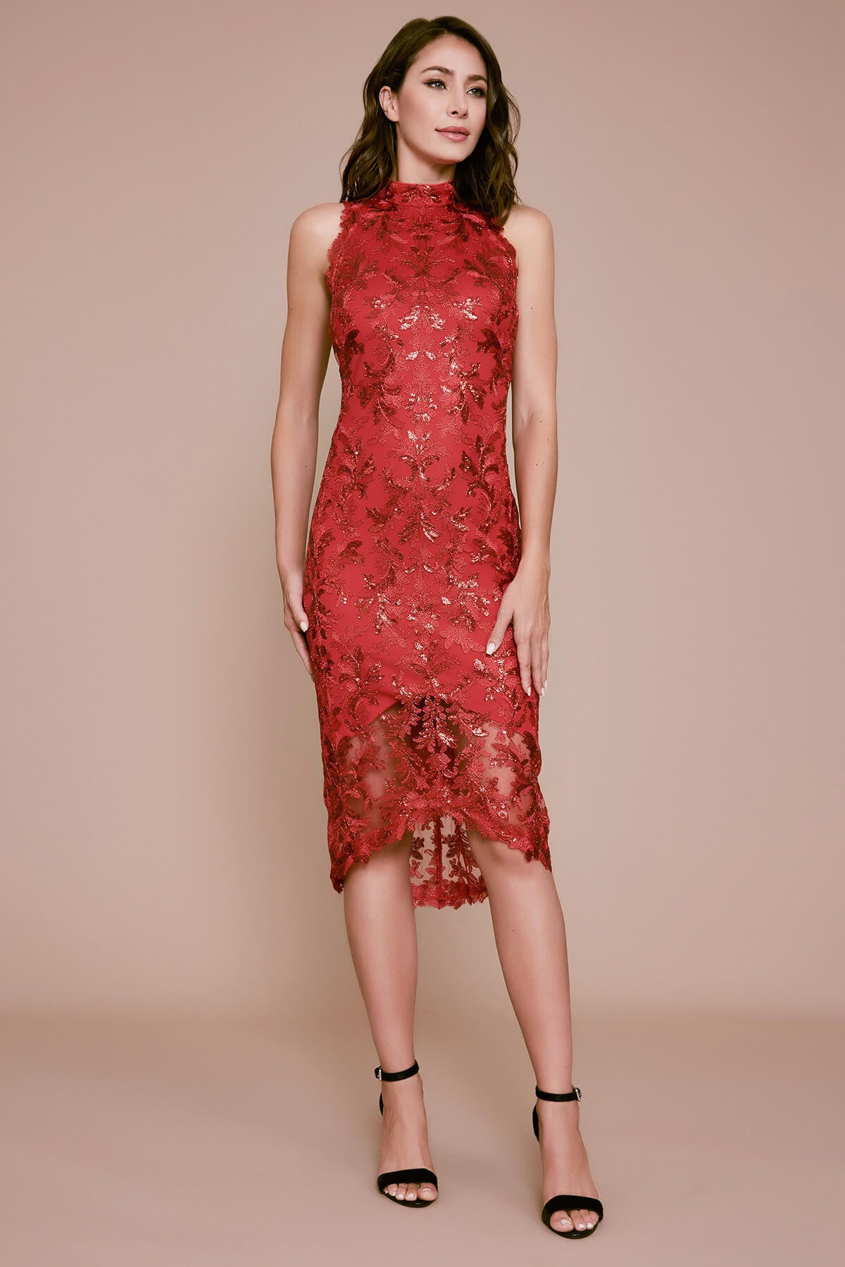 Chan Sequin Embroidered  Dress