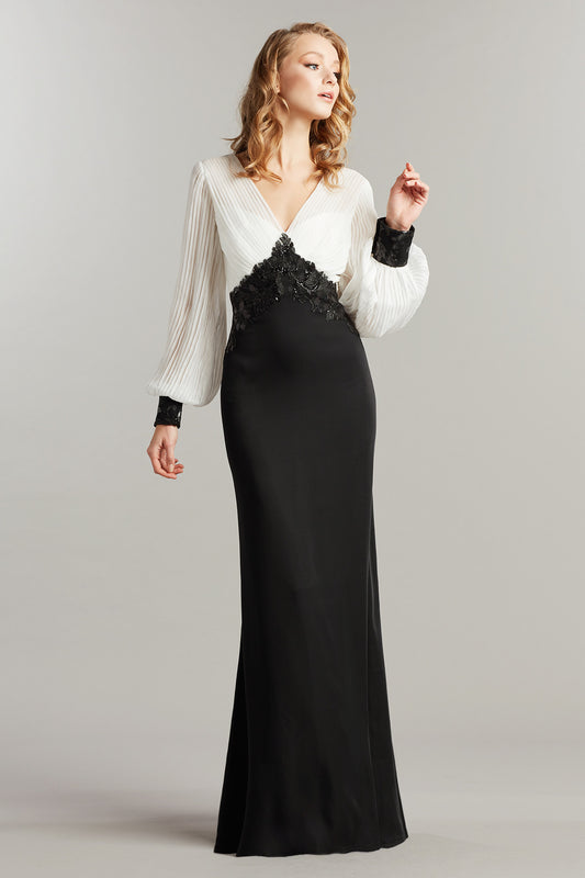 Sahn Chiffon & Crepe Gown