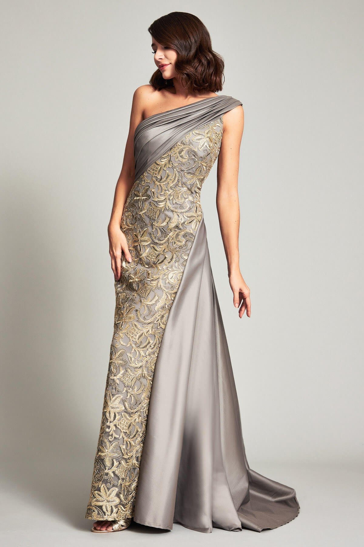 Ohta One Shoulder Draped Gown
