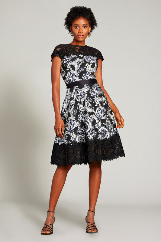 A-Line Cap Sleeve Cocktail  Dress