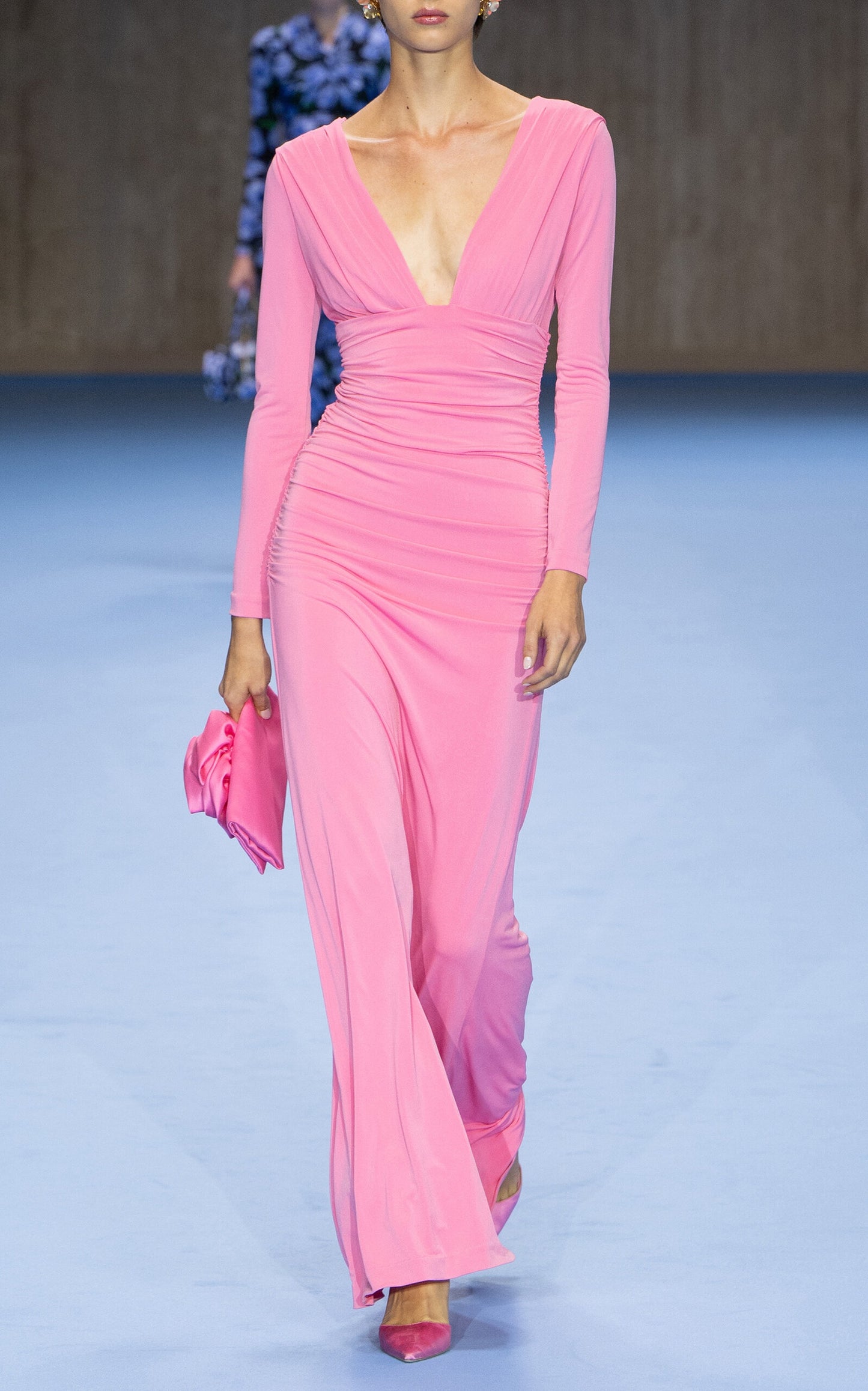 Long Sleeve Plunge Dress