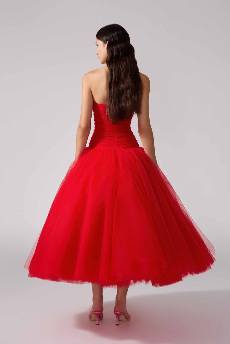Strapless Midi Dress