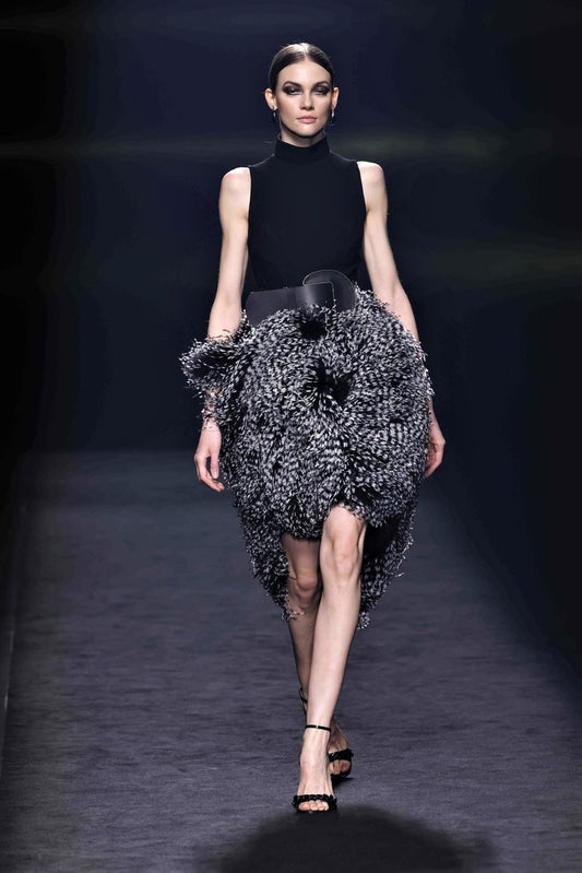 Fiastra Sleeveless Feathered Dress