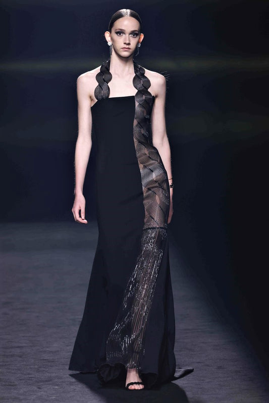 Dossena Halter Neck Gown