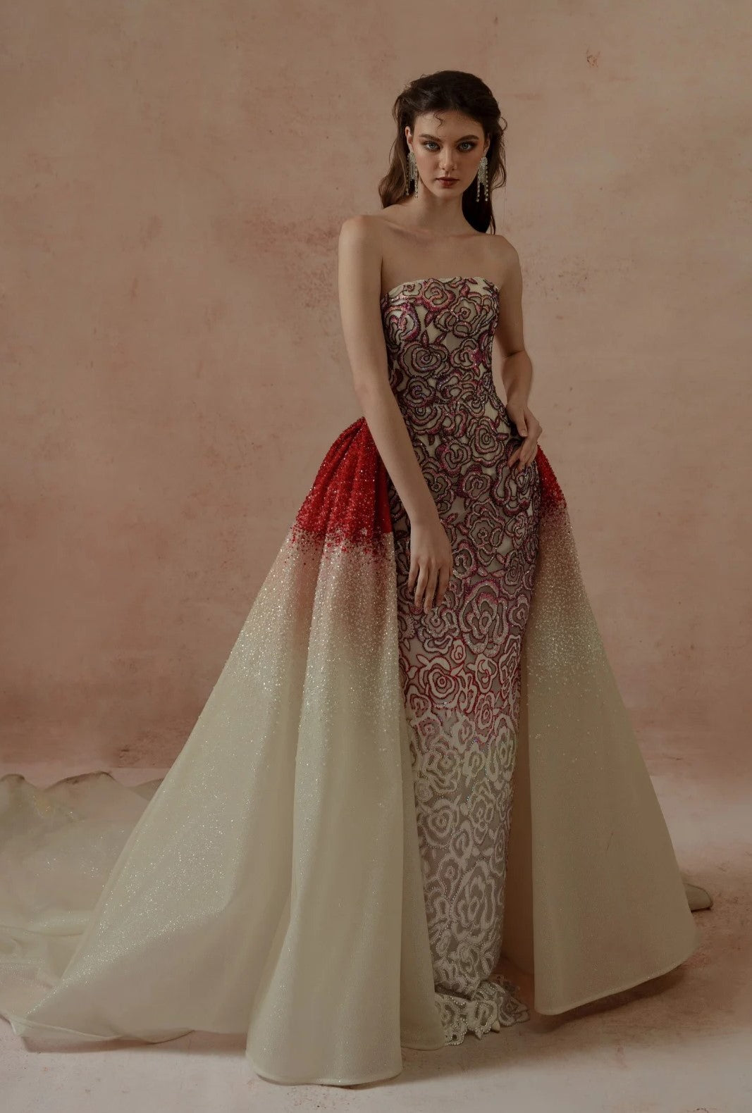 Strapless Gown with Detachable Skirt