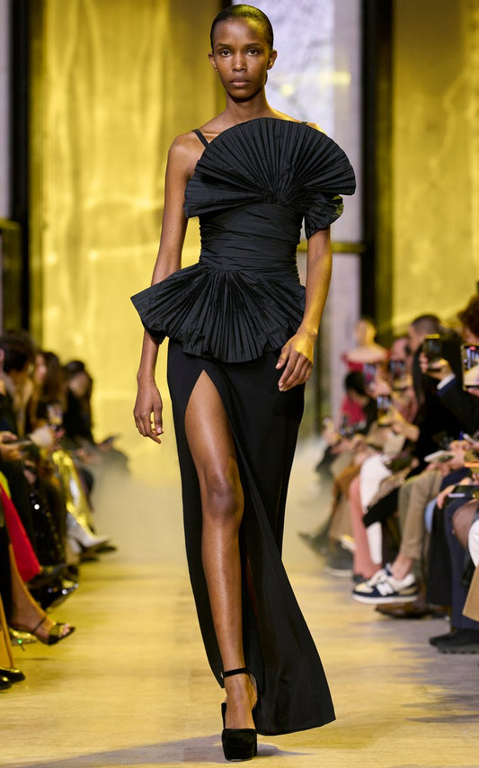 Crepe and Taffeta Gown