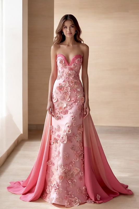 Applique Train  Gown