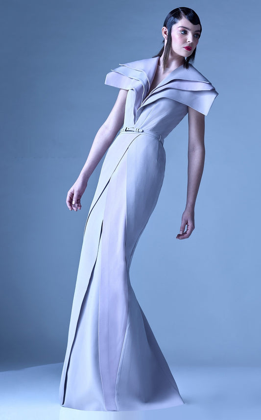 Structured Collar Gown