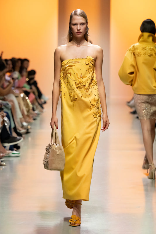 Gabardine Strapless Dress