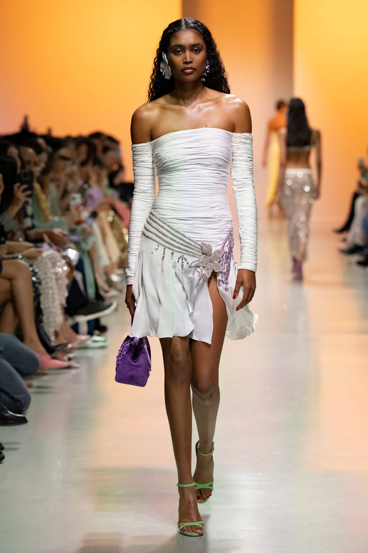 Off the Shoulder Georgette Dress