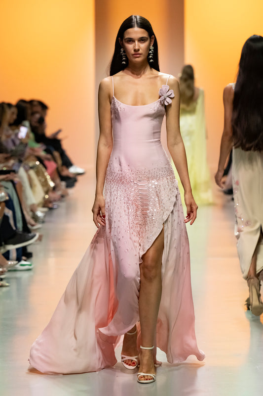 Gabardine Bodice  Georgette Gown