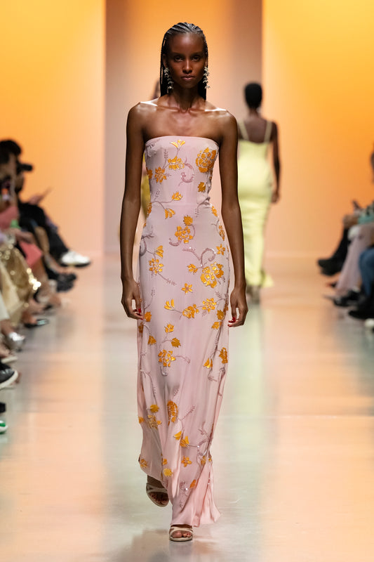 Georgette Strapless Dress