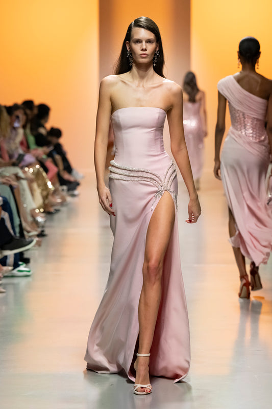 Strapless Gabardine Gown