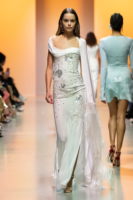 Beaded-Georgette Gown