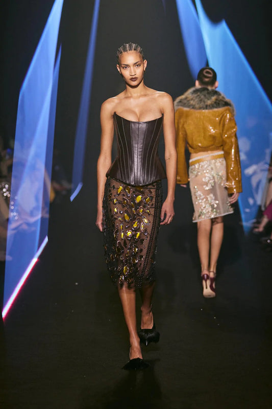 Leather Corset & Tulle Skirt