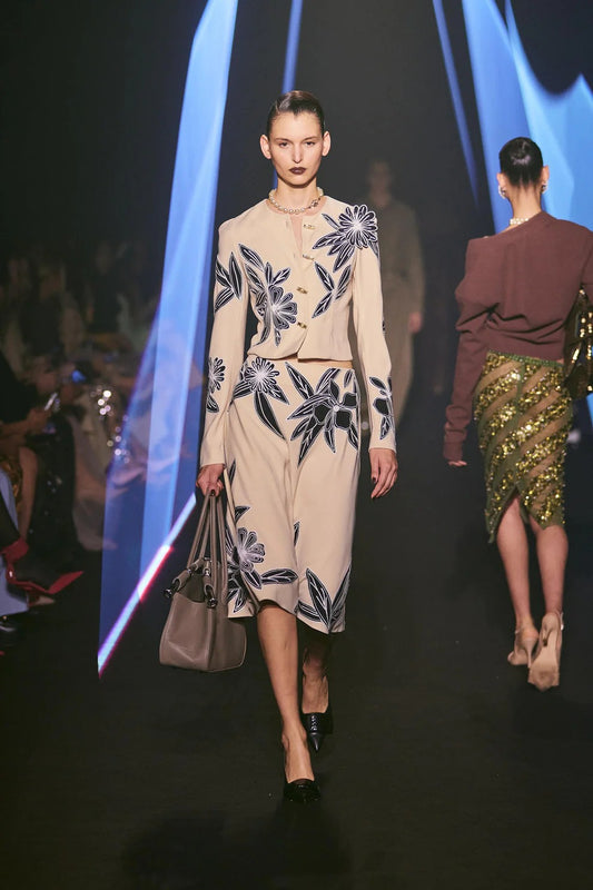 Cropped Jacket & Floral Skirt