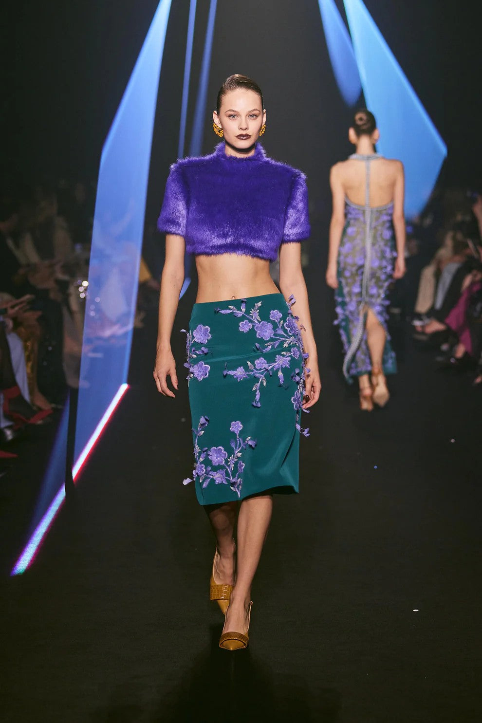 Faux Fur Top & Beaded Skirt