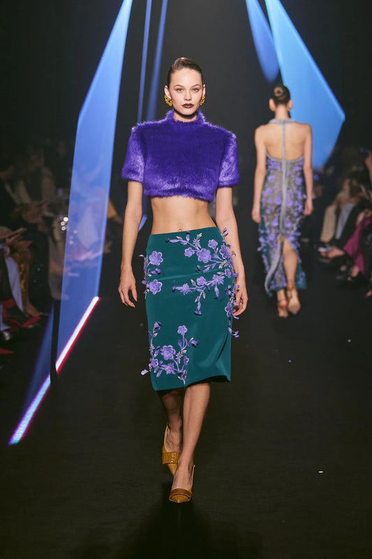 Faux Fur Top & Beaded Skirt