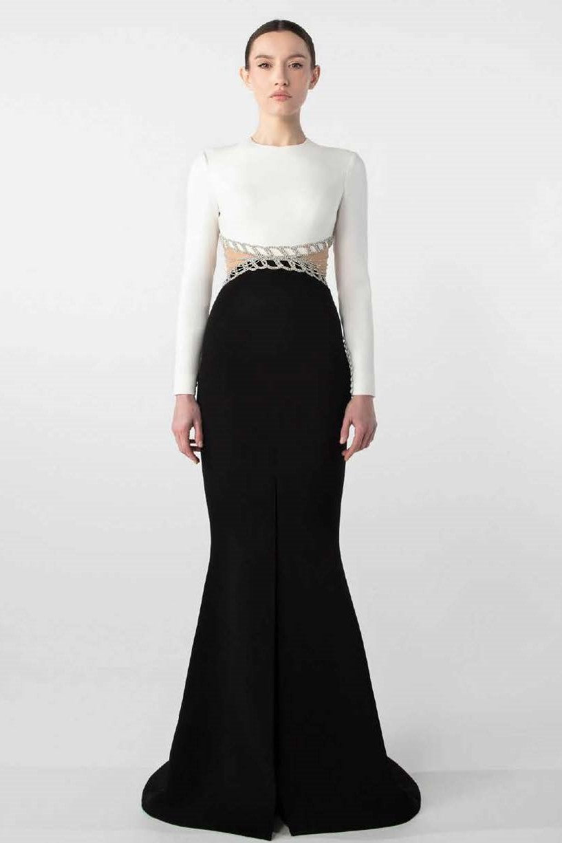 Crepe Cut-Out Gown