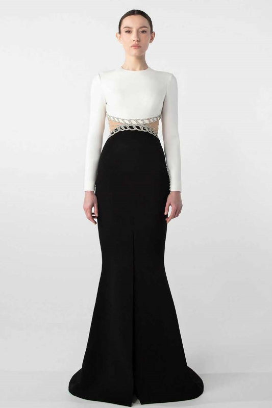 Crepe Cut-Out Gown