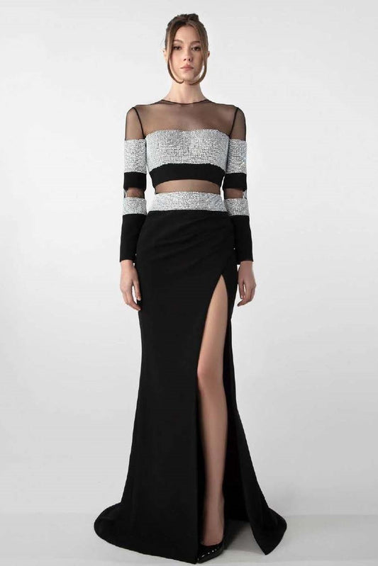 Sheer Panel Gown