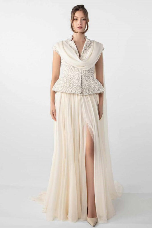 Embroidered Jacket with Skirt