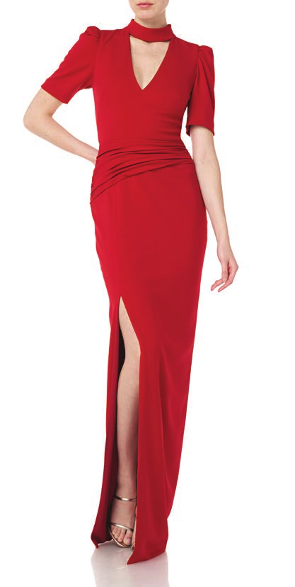 Short Sleeve Crepe  Gown