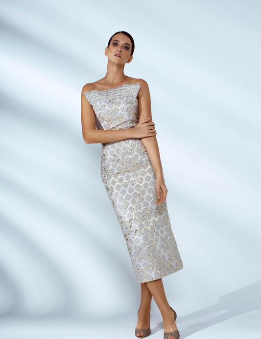 Inna Brocade Fitted Dress
