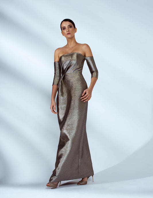 Haya Draped Dress with ¾ Sleeves