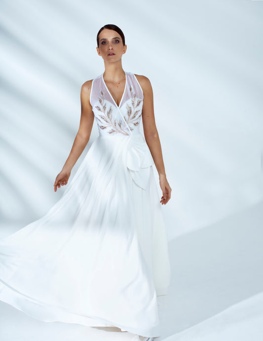 Sienna Hand Embroidered Maxi Dress with Petals