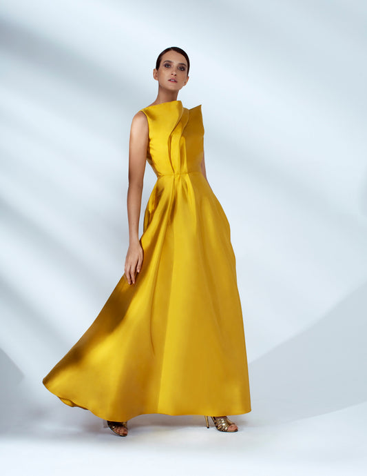 Vanessa Sleeveless Draped Maxi Gown