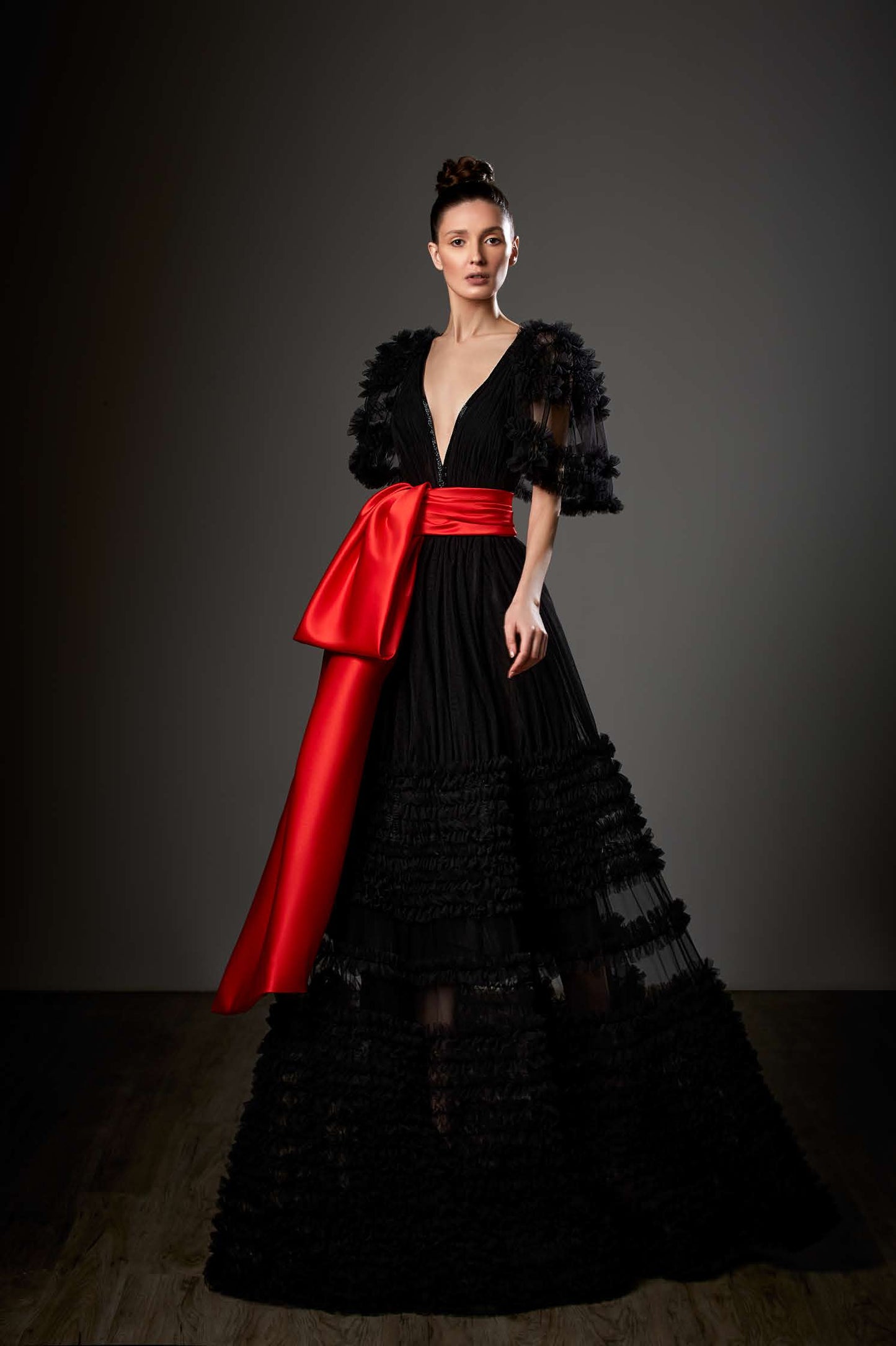 Semi-Sheer A-Line Gown